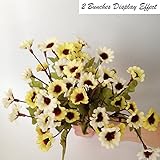 meiliy 2 Bunches Fake Floral DaisyシルクフラワーLittleひまわり高品質人工花ウェディングパーティーホームホテルオフィス庭クラフトアート装飾11インチ Meiliy
