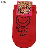 HAVE A HAPPY DAY[赤ちゃん靴下]ベビーアンクルソックス 【RED 】