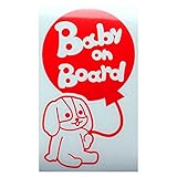 レッド（赤） 犬 キャバリアキングチャールズスパニエル 風船 Baby on board ベビーオンボード ステッカー 窓ガラス用シールタイプ 車 戌 干...