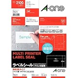 エーワン ラベルシール 強粘着タイプ 21面 100シート 78521