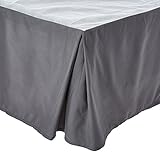 Clara Clark A Premier 1800 Collection Solid Bed Skirt Dust Ruffle, Queen, Charcoal Gray