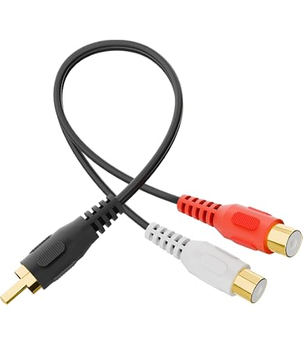 Amazon | マクサー電機 RCA オーディオケーブル 1ピン (黒) -2ピン (赤