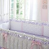 Carousel Designs Lilac and Silver Gray Damask Crib Bumper by Carousel Designs