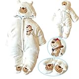 SOPO Bear赤ちゃん男の子女の子冬ロンパース新生児ベビー冬服ホワイト0 – 9 M カラー: ホワイト