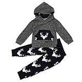 (マイコ)MAIKO スウェット フード ルームウェア パジャマ 寝間着 上下セット ボディスーツ ユニセックス 子供服 男女兼用 鹿柄