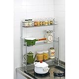 スパイスラック 調味料ラック スリム コンロサイドラック 幅40cm 網棚付き おしゃれ ステンレス タワー 2段 収納棚 燕三条製 日本製 MJ-AK-086