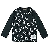 《H28年秋冬物》 nico hrat(ニコフラート) 製品洗い加工済み 42/2天竺ペンギン長袖Tシャツ 95cm /BK B-260267