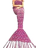 YiZYiF Luxury Mermaid Tail Blanket Soft Cozy Fleece Cos Custom For Children Teen (Large(Full Length 