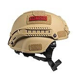 OneTigris サバゲー用ヘルメット 　米軍風レプリカ ヘルメット　MICH 2000　NVGマウントレール付き　ABS製　かっこいい　サバゲー装備 保護用　プロテクター (ブラウン)