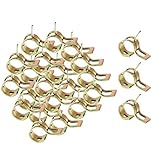 P Prettyia スプリング式　ホースクリップ 銅トーン チューブ クランプ ファスナー 　40個入り　直径6mm