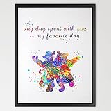 Dignovel Studios 13X19 Winnie the Pooh and Tigger Quote Watercolor illustration Art Print Nursery Ki