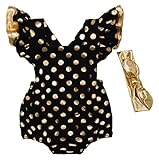 (コ-ランド) Co-land ベビー服 ロンパース 半袖 カバーオール 赤ちゃん 女の子 女児 出産祝い 寝相アート ドット柄 ヘアバンド 2点セット ブラック 80