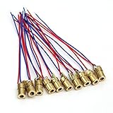 Keepjoy 10個 レーザーヘッド 6MM外径 5V 半導体レーザー管 赤いビーム
