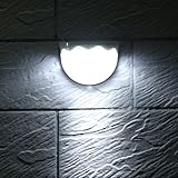 Liebeye ソーラー パワー ライト6LED 光 センサーフェンス ガーデン パスウェイバルコニー 防水 屋外 ウォール ランプ ホワイト