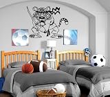 ビニールデカール壁画ステッカー空手忍者Tiger Cartoon Kids部屋保育園m141