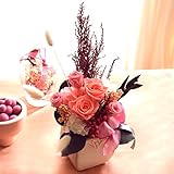 ほんのり香る100%プリザーブドアレンジ　[アロマピュア]　ピンク