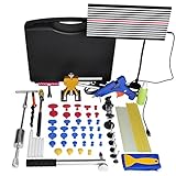 Toppdrtool Pdr デントリペア キット　車用凹み修理　DIY工具セット 修復ツール 用品　68点セット (ゴールデン　デントリフター工具セット+ブラックボクッス)
