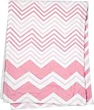 Shades of Pink and White Chevron Fleece Baby Blanket by Manual Woodworkers and Weavers [並行輸入品]