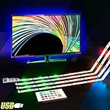 LED TV Backlight - Powered USB LED Strip Lights 6.56Ft for 40 to 60 Inch HDTV - Bias Lighting with 2