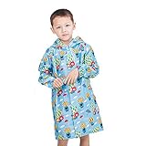 レインコート キッズ 子供 男の子 女の子 レインウェア 可愛 はっ水加工 小学生 低学年 雨具 (ブルー 気球, L)