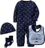 カーターズ Carter's ご出産祝いに カバーオール 長袖 豪華4点 ギフトセット 4-Piece Babysoft Take-Me-Home Set 6M (61-67cm)