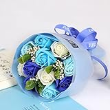 Arbeflo プレゼント 花束 フラワーギフト 手作り花束 石鹸花 プレゼント バレンタインデー 母の日 誕生日 結婚祝い 結婚記念日 (ブルー)