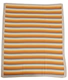 ニットブランケット カラフルボーダー柄(ブルー)