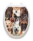 トイレTattoos、トイレシートカバーデカール、犬Galore、サイズElongated