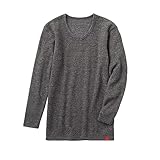 [グンゼ] インナーシャツ 【綿肌着5枚分の保温力】 ホットマジック 暖めじょうず 長袖 Vネック ロングスリーブ 吸湿発熱 両面起毛 メンズ ブラックモク M