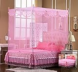 LIQICAI 蚊帳 高密度ネット 丈夫なステンレススチールスタンド 便利な3ドア、 3サイズマルチカラーオプション ( 色 : ライトピンク , サイズ さいず : 1.2 x 1.9 x 1.5m