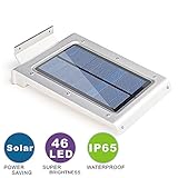 Uniquefire 46LEDソーラーライト ワイヤレス 人感センサーライト 屋外照明/軒先/壁掛け/庭先/玄関周りなどに対応 夜間自動点灯