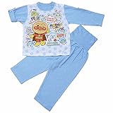 アンパンマン 腹巻付き 長袖パジャマ ニット楊柳 Anpanman j-kuz44 100cm 水色