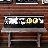 NEW YORK サブウェイサイン（L） 「Downtown & Brooklyn -NR」 SW-1-L ／ニューヨークの地下鉄看板／ストリートサイン／アメリカン雑貨／