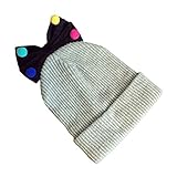 MIOIM®秋冬 防寒 子供 ベビー キッズ ニットキャップ 可愛いリボン付き 帽子５色