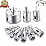 8 10 14 16 18 22 26 28 45 50mmガラス穴あけ、ホールソー10個