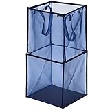 ランドリーバスケット ランドリーボックス 衣類収納 ボックス ランドリー 洗濯物入れ ネイビーメッシュ