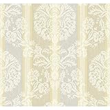 York Wallcoverings eb2091 Candice Olson Vibe Wovenダマスクストライプ壁紙、 EB2091 1