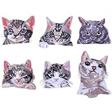 猫 ワッペンセット 刺繍アップリケ Kセット 6種 猫シリーズ ねこ アイロンワッペン 補修 装飾 入園入学準備 バッグ 帽子 衣類 NYANDELMO ND-0281-R14-Kset