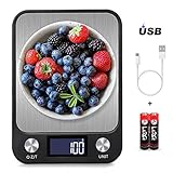 デジタルスケール 1gから15kgまで計量可能 usb充電＆乾電池両対応 タッチ式 業界最大計量範囲 風袋引き機能 スケール 精密電子秤 台