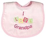 Raindrops I Love Grandpa Embroidered Bib, Pink by Raindrops [並行輸入品]