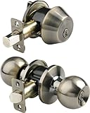 Brinks 2704-109 Ball Style Keyed Alike Door Knob and Deadbolt Combo Pack, Antique Brass by BRINKS