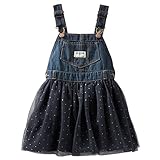 オシュコシュ　OshKosh　チュチュ　ジャンパースカート　オーバーオール　デニム　ワンピース　パンツ　女の子　オーバーオール　ジーパン (4Ｔ, ドットネイビー)