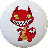 Carolina Hardware and Decor 2200 Red Dragon Monster Ceramic Cabinet Drawer Knob by Carolina Hardware