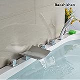 3-styles Deck Mount 5pcs Waterfall Spout Tub Faucet Chrome Finished Bathtub Mixer Taps Widespread 5 
