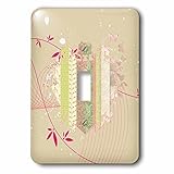 ビバリーターナーハートデザイン – 抽象ハート、8つパターンと蔓と線、ピンク、Greens、タン – 照明スイッチカバー – シングルトグルスイッチ( LSP _ 236946 _ 1 )