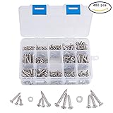 INCREWAY 480pcs M3 M4ステンレス鋼プラスのフラット/ラウンドヘッドのタッピングねじフラットワッシャー詰め合わせキット