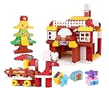 North Bay Storytellingサンタ建物ブロック教育レンガセットビッグChunky Construction Toy Set for幼児用子供用167 Pieces