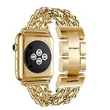 ステンレススチール時計バンド交換用ストラップfor Apple Watchシリーズ3 38 mm、tuscom knock-downバックル、調節可能、16.5 cm 16.5CM ゴールド CYT7