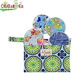 Ohbabykaママパット 布製母乳パッド フリーサイズ 洗える使える母乳パッド 授乳パッド マミー パット ミルクパット ちくび カバー 5セット10枚入り+ポーチ付け (WSG03RD1)