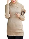 (オーセンティック) AUTHENTIC マタニティ ウェア セーター トップス ニット タートルネック 妊婦服 産前 産後 (Free, カーキ)
